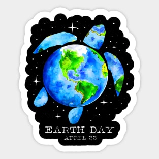 Earth Day Sea Turtle Art Sticker